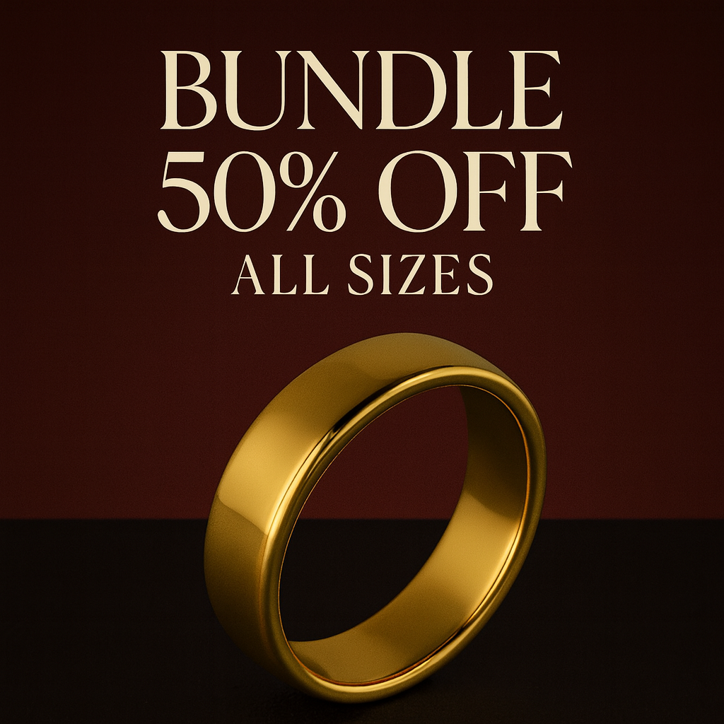 STL · Men’s Flat Wedding Band, Sizes 8–12 Pack (7 STLs, 50% OFF)