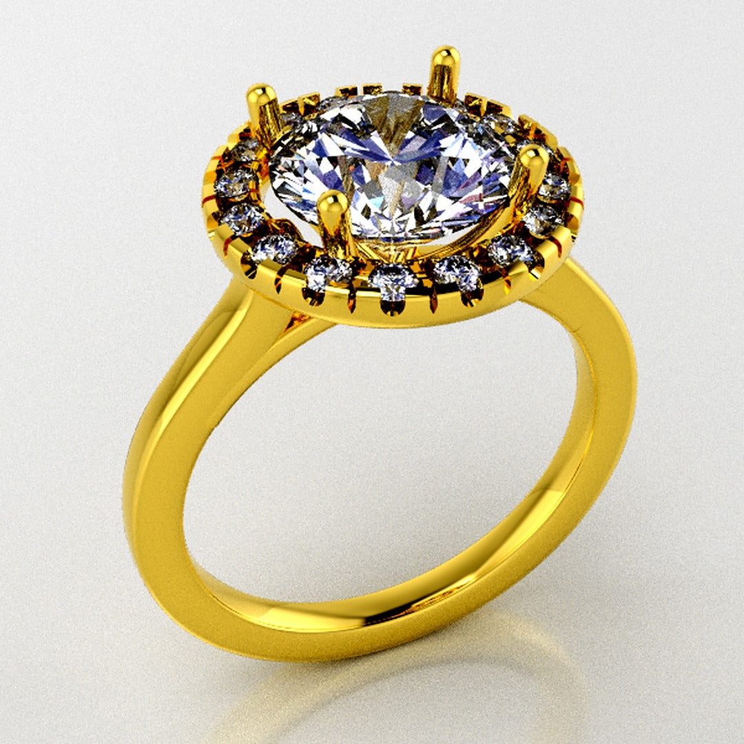 Luxury jewelry STL — top view of model